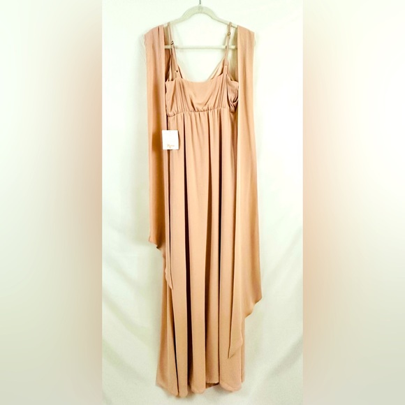 Show Me Your MuMu - Liz Maxi Dress Soft Beige Chiffon Mock Wrap Dress Sm… - Picture 9 of 10